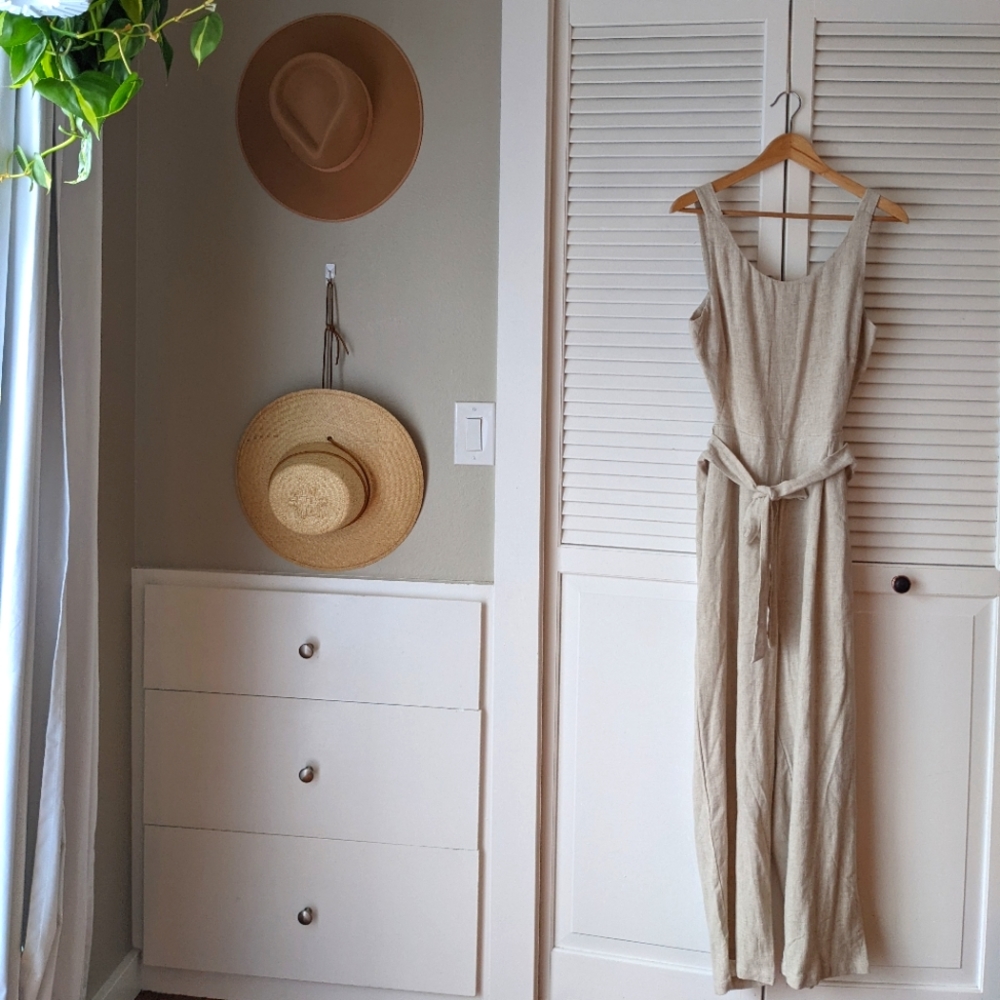 Cream Linen jumpsuit